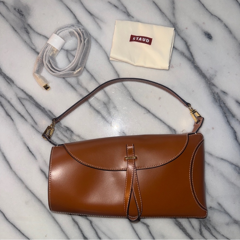 Staud Brown Leather Handbag - New - Picture 3 of 7